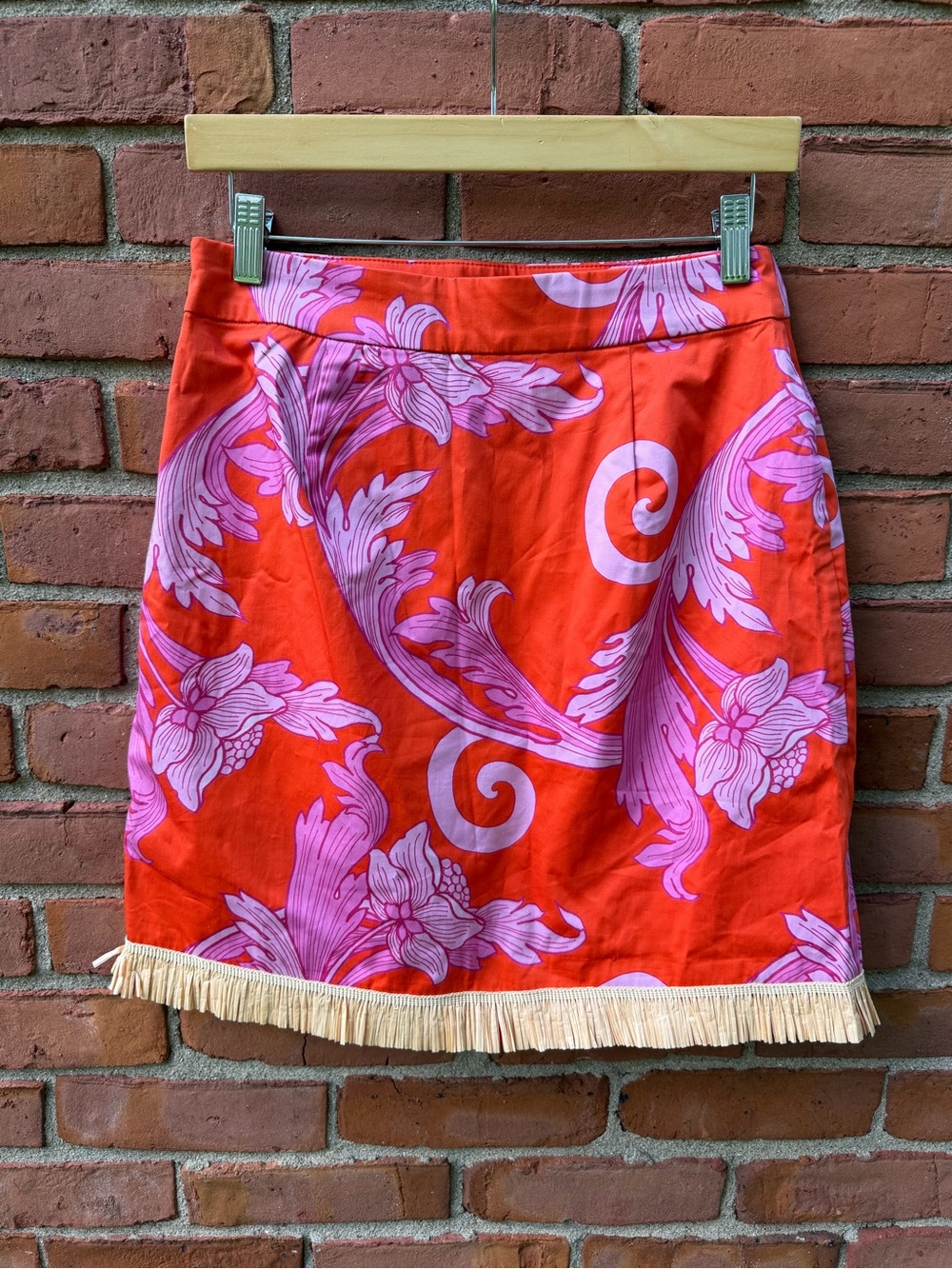 Boston Proper Print Wrap Raffia Skirt Sunset Fleurs - Picture 5 of 7
